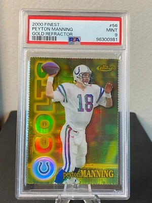 2000 Topps Finest - Peyton Manning #56 Gold Refractor /300 PSA 9 - Image 1 of 2