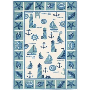Nourison Shoreline Ivory Rectangle Area Rug, 5-Feet by 7-Feet (5' x 7') - Picture 1 of 4