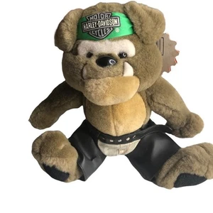 Harley Davidson Motorcycle Plush Bulldog Teddy Bear - Picture 1 of 5