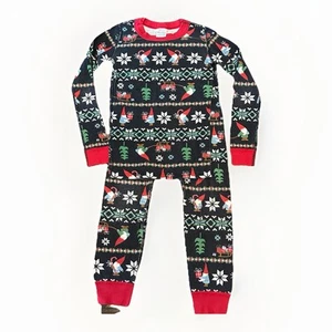 Hanna Andersson Size 6-7 Long John Pajamas Organic Cotton Sweet Gnome Christmas - Picture 1 of 7