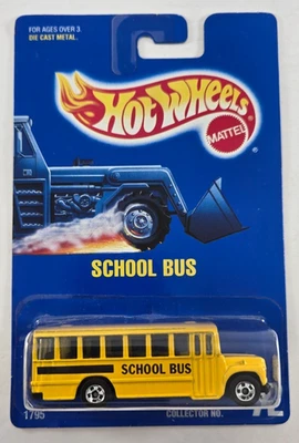 Autobús escolar Hot Wheels vintage metal fundido amarillo coleccionista 72 Mattel 1991 nuevo en paquete Foto 1 de 4