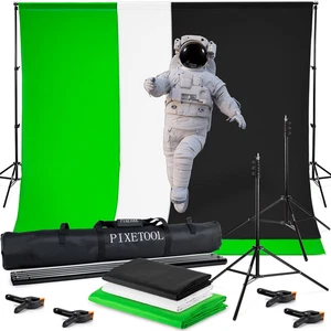Green Screen Con Supporto (3M X 3M) – Sfondo Fotografico - Set Studio Fotografic - Foto 1 di 12