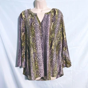 Dana Buchman Cute Snake Skin Patterned Top Size XXL - Picture 1 of 4