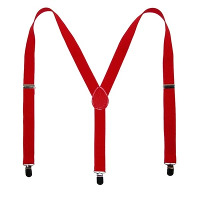 CTM Elastic Solid Red Clip-End Suspender - Image 1 of 3