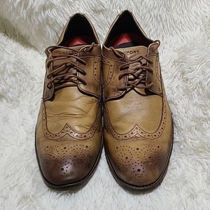 ROCKPORT Men's Two-Tone Brown Wingtip Oxfords - Size 12 - Picture 1 of 9