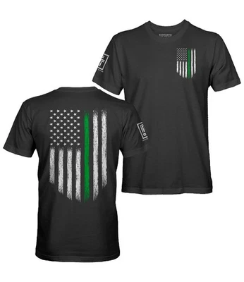 Thin Green Line USA Flag Leo Police Support Men's T-Shirt - Image 1 of 4