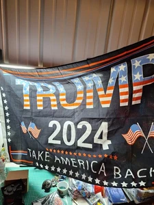 3x5 pies Donald Trump 2024 Take America Back bandera negra republicana MAGA - Imagen 1 de 2