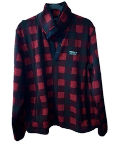L L Bean Men’s Buffalo Check Pullover T Snap Jacket Sz Lg Slightly Fitted - Picture 1 of 5