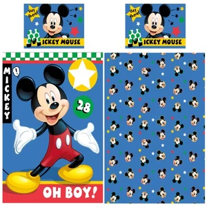Disney Mickey Mouse Baby/Kleinkind Bettwäsche Oh Boy 135x100 60x40 cm Baumwolle - Picture 1 of 8