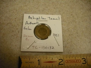 1951 Boston Metropolitan Transit Authority Transit Token  TC-130172/ MA115L - Picture 1 of 2
