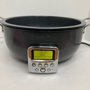Sartén eléctrica Greenpan Elite Essential 8 en 1 6 cuartos de galón usada - sin tapa, cable - Imagen 1 de 7