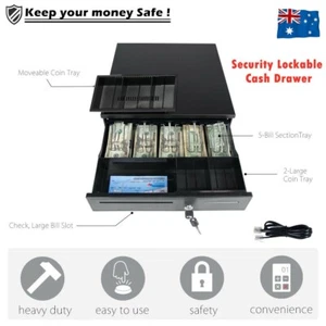 Electronic/Manual Security Lockable Cash Box Tray Money Drawer Safe Storage Keys - Picture 1 of 12