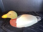 EARLY VINTAGE AMERICAN FOLK ART HAND-CARVED, HAND-PAINTED WOODEN DUCK DECOY