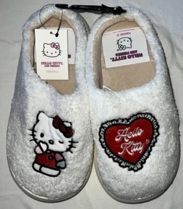 HELLO KITTY PLUSH HOUSE SLIPPERS FOREVER 21 VALENTINE'S DAY SIZE LARGE BNWT 2024 - Picture 1 of 6