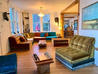 Mah Jong Sofa Sofas Couch Custom Floor modular Handmade Sectional Set Boho Style - Image 1 of 4