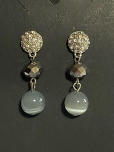 Pendientes colgantes vintage MONET de moda con diamantes de imitación y cuentas de ojo de gato - Imagen 1 de 5