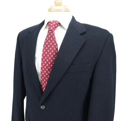 Blazer Chaqueta Abrigo Deportivo Chaps Azul Marino Oscuro Lana Seda Cachemira Franela 38R Foto 1 de 4