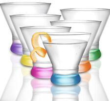 Martini Glasses Stemless Cocktail Glass Glassware Colored Set of 6 By Joyjolt