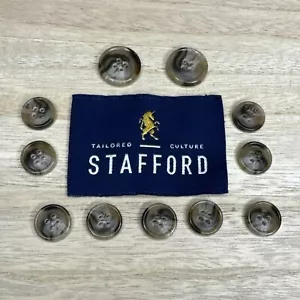 Stafford Suit Set of 11 Marbled Brown 4-Hole Replacement Buttons - Picture 1 of 6