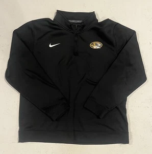 Boys NIKE DRI-FIT Mizzou Tigers Black Athletic Jacket Size Large Quarter Zip - Picture 1 of 9