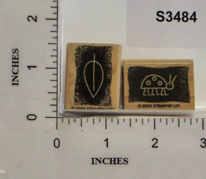 Stampin' Up! Wood Block Stamp Lot Spring Easter Ladybug Leaf Bunny Egg Chick - Picture 1 of 4