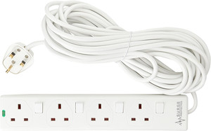 PRO ELEC PELB1942 4 Gang Switched Surge Protected Extension Lead White, 10m