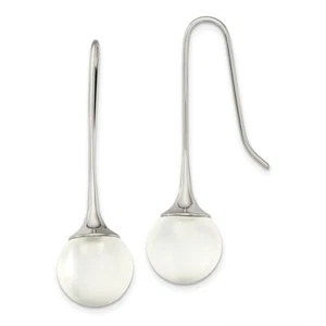 Stainless Steel with Glass Ball Shepherd Hook Earrings - Picture 1 of 4