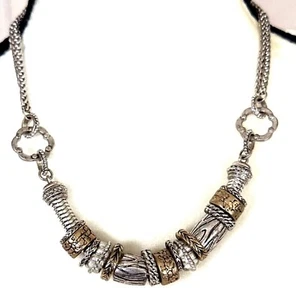 Crown Premier Designs zweifarbige Perlenkette Park Avenue silber- & goldfarben - Bild 1 von 8