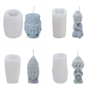Buddha 3D Candle Mold Silicone Aromatherapy Making Wax Molds Soap Mould DIY - Picture 1 of 8