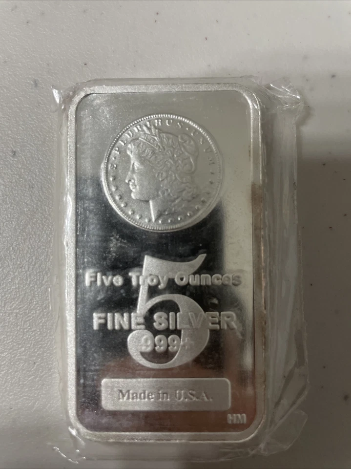 5oz. Highland Mint Silver Bar Bullion - Morgan Design .999+ Fine Free Shipping - Image 1 of 4