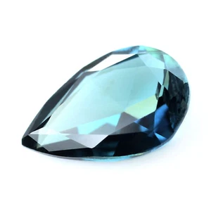 Certified Natural Unheated Teal Sapphire 0.60ct VS Madagascar Rose Cut Pear - Picture 1 of 3
