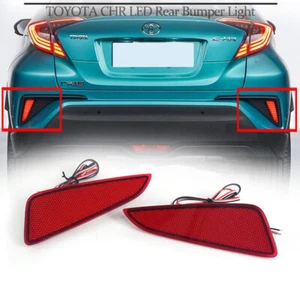 LED Red Rear Fog&Brake Taillight Bumper Reflector Lights For Toyota CHR 18-2021 - Imagen 1 de 5