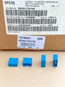 100 Stück Folienkondensatoren Epcos B32521C3474K - 0,47uF 250V 10% RM10 - Picture 1 of 1
