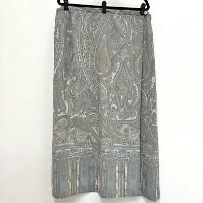 Designs Lane Bryant Paisley Faux Wrap Maxi Skirt Light Sage Green Size 22/24 NEW - Image 1 of 4