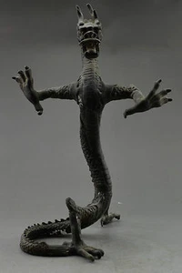 china folk collecton! Decorated Old Handwork Red Copper Carved Dragon statues - Picture 1 of 5