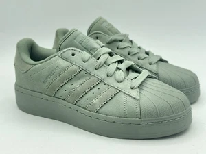 adidas Superstar XLG Green Suede Platform Shoes IG2972 Women’s Size 7.5 - Picture 1 of 5