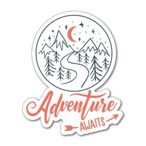 Adventure Is Waiting Sticker Decal Camping Campervan Adventure Outdoors Travel - Picture 1 of 5