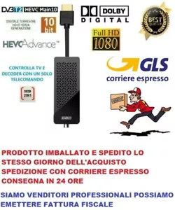 Decoder Digitale Terrestre DVB-T2/HEVC H.265 Main 10 bit HD USB play GBC - Foto 1 di 5