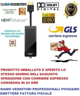 Decoder Digitale Terrestre DVB-T2/HEVC H.265 Main 10 bit HD USB play GBC - Immagine 1 di 4