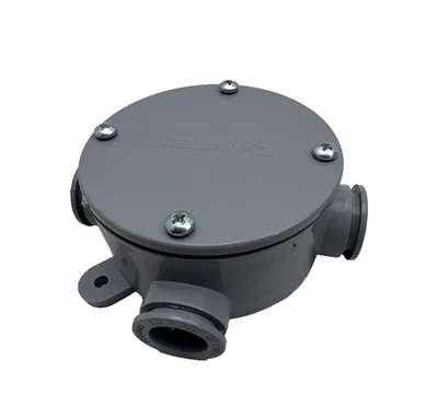 CANTEX 3/4" or 1/2" Round Junction Box & Covers 1 Gang 4 Inlet PVC R5133690