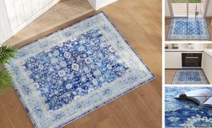 Door Mat Indoor Entrance 2x3 Rug Machine Washable Boho Soft Floral Small Area - Picture 1 of 7