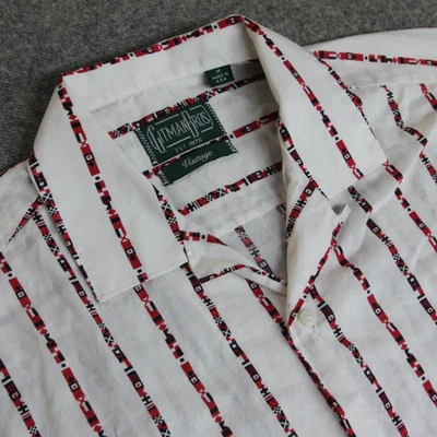 Camisa de Campamento Gitman Bros Vintage Para Hombres M Bandera Náutica Marítima Popelina COLLAR LAZO Foto 1 de 4