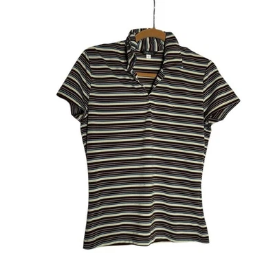 Camisa polo vintage Guess años 90 Y2K a rayas manga corta talla grande Foto 1 de 4