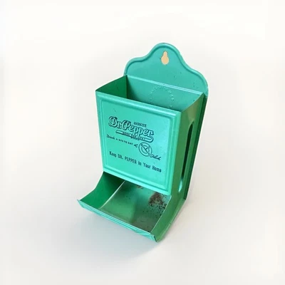 Vintage 1940’s Dr. Pepper Soda Pop Match Holder Advertising Piece Green & Black  - Image 1 of 4