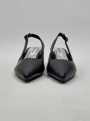 Sapato Feminino Easy Street Faye Slingback Salto Gatinho Preto Tamanho 9W - Imagem 1 de 4