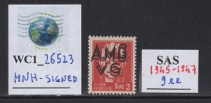 WC1_26523. AMG EN MUY BUEN ESTADO. Variedad del juego de 2 L. de 1945-47. Sas 9ee. MNH-firmado - Imagen 1 de 1