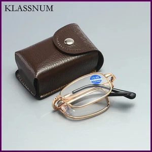 Gafas de lectura azules antiluz plegables presbicia hombres mujeres metal lectura retro - Imagen 1 de 26