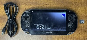 Sony Playstation Vita PS Vita PCH-1001 Black W/Memory Card & Charger Tested - Picture 1 of 12
