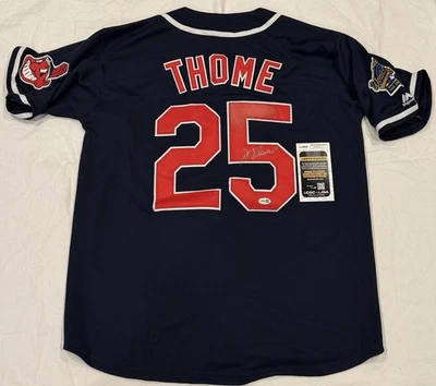 Jim Thome Signed Autographed Cleveland Indians Jersey JSA COA See Pics - Image 1 of 4