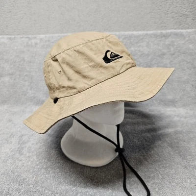 Sombrero Cubo Quiksilver Beige Marrón Cordón Sombra Gorra OSFM Exterior Senderismo Playa Foto 1 de 4